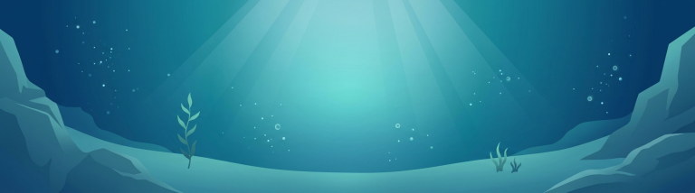 Grafik einer leeren Unterwasserwelt. Bereit um mit Kreaturen und anderem gefüllt zu werden.