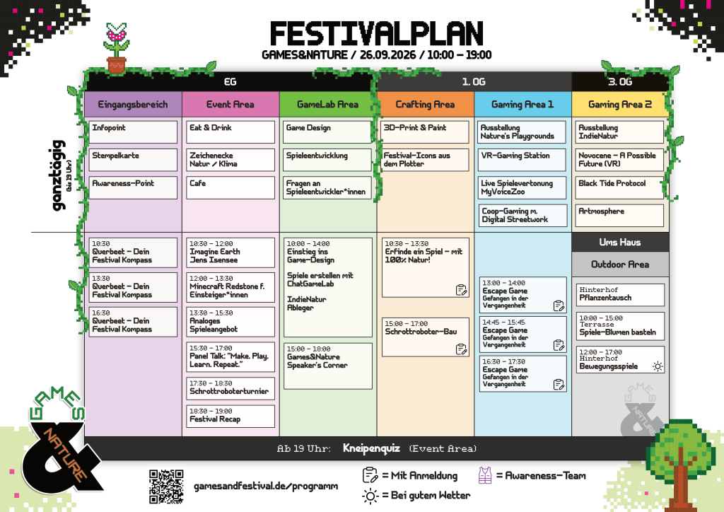 Festival-Zeitplan als Übersichts-Grafik.