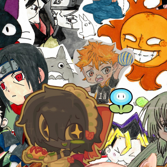 Collage aus verschiedenen Zeichnungen im Manga-Stil.